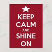 Kalm houden en schijnen op rood Briefkaart (Voorkant)