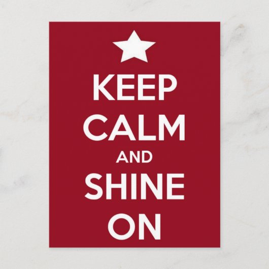 Kalm houden en schijnen op rood Briefkaart (Voorkant)