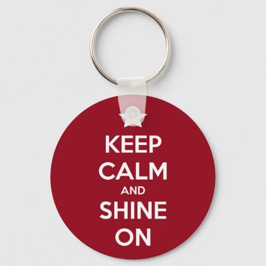 Kalm houden en schijnen op rood sleutelhanger (Voorkant)