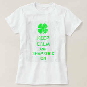 Kalm houden en Shamrock op DS T-shirt
