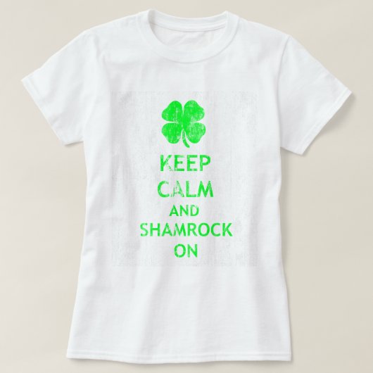 Kalm houden en Shamrock op DS T-shirt (Design voorkant)