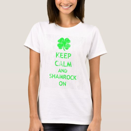 Kalm houden en Shamrock op DS T-shirt (Voorkant)