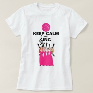 Kalm houden en Sing Barbershop Vrouwen Roze T-shirt