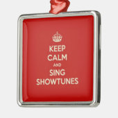 Kalm houden en Sing Showtunes Metalen Ornament (Links)