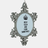 Kalm houden en Sing Showtunes Tin Sneeuwvlok Ornament (Links)