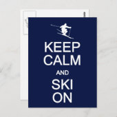 Kalm houden en skiën op briefkaart houden, aanpass (Voorkant / Achterkant)