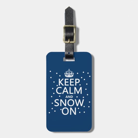 Kalm houden en sneeuwen aan bagagelabel (Voorkant verticaal)