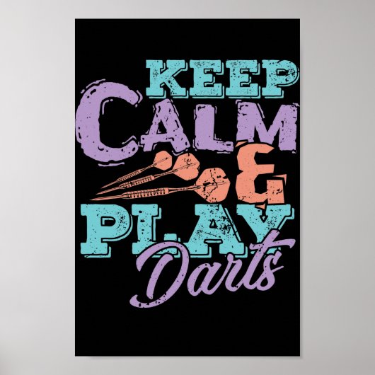 Kalm houden en spelen Darts Poster (Voorkant)
