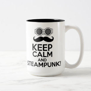 Kalm houden en Steampunk Tweekleurige Koffiemok