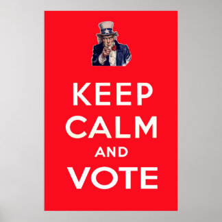 Kalm houden en stemmen poster