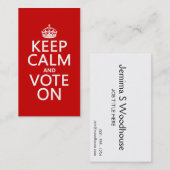 Kalm houden en stemmen visitekaartje (Voorkant / Achterkant)