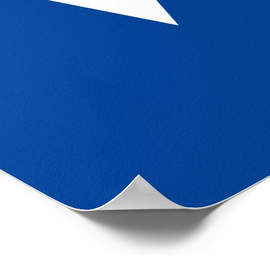 "Kalm houden en stemmen" wit, blauw Poster (Hoek)