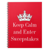 Kalm houden en Sweepstaks invoeren Notitieboek (Voorkant)