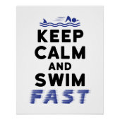 Kalm houden en Swim Fast Funny Shark Fin Perfect Poster (Voorkant)