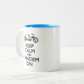 Kalm houden en Tandem aan Tweekleurige Koffiemok (Voorkant links)