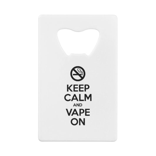 Kalm houden en tape ingeschakeld ~ Self Motivatie Creditkaart Flessenopener (Achterkant)