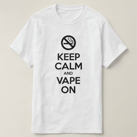 Kalm houden en tape ingeschakeld ~ Self Motivatie T-shirt (Design voorkant)