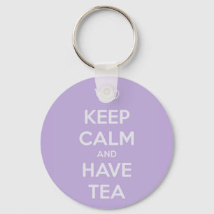 Kalm houden en tea Lavender hebben Sleutelhanger