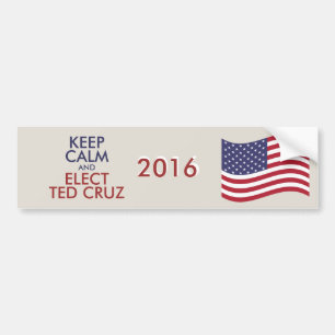  kalm houden en TED CRUZ kiezen Bumpersticker