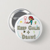 Kalm houden en tekenen ronde button 5,7 cm (Voorkant /achterkant)