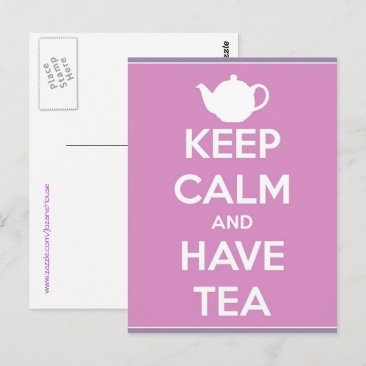 Kalm houden en thee Briefkaart hebben (Voorkant / Achterkant)