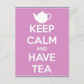 Kalm houden en thee Briefkaart hebben (Voorkant)