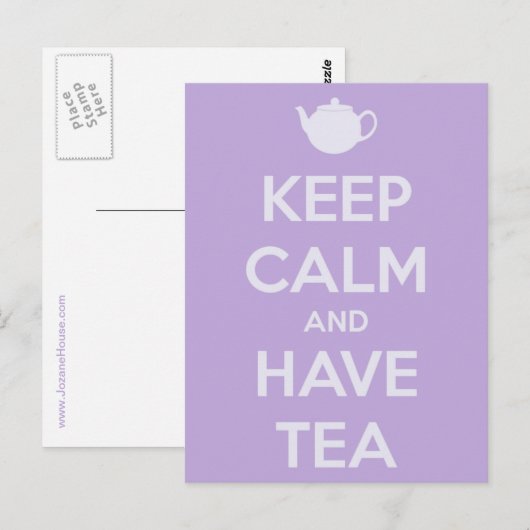 Kalm houden en thee Briefkaart hebben (Voorkant / Achterkant)