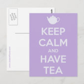 Kalm houden en thee Briefkaart hebben (Voorkant / Achterkant)