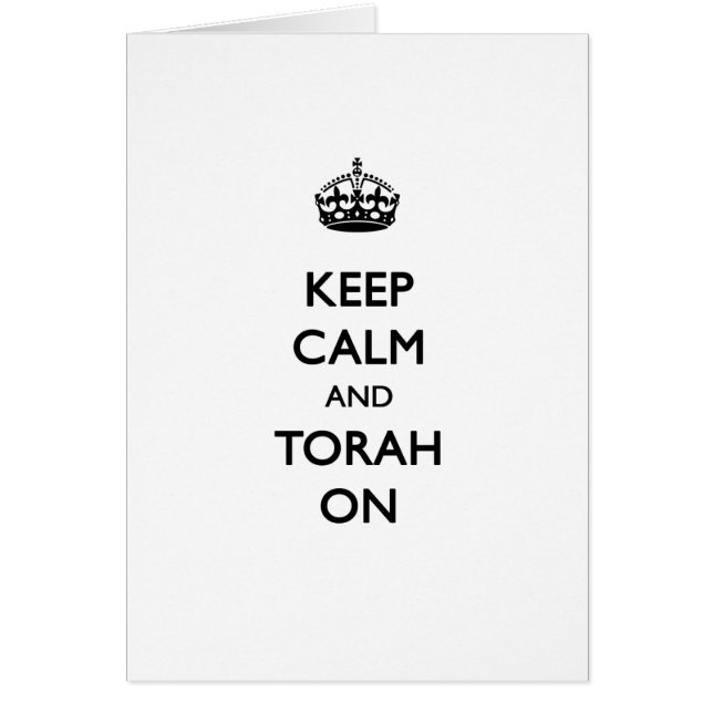 Kalm houden en Torah aan (Voorkant)