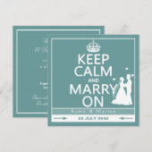 Kalm houden en trouwen aan - Bride en Groom Kaart (Voorkant / Achterkant)