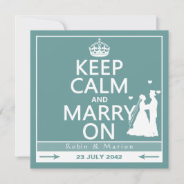 Kalm houden en trouwen aan - Bride en Groom Kaart