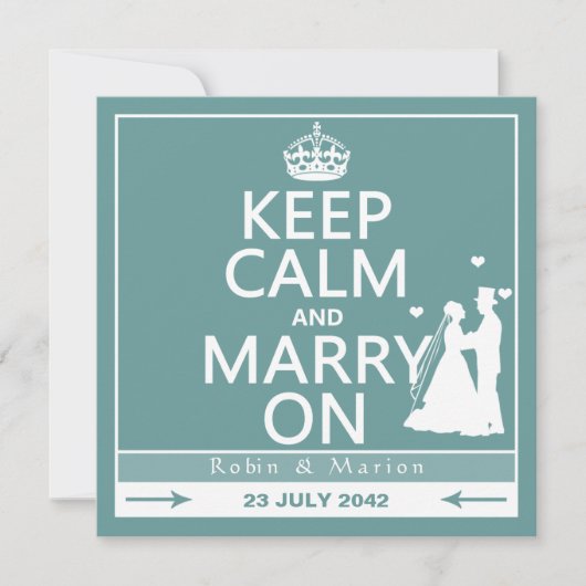 Kalm houden en trouwen aan - Bride en Groom Kaart (Voorkant)