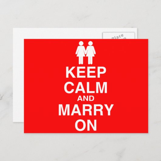 Kalm houden en trouwen aan briefkaart (Voorkant / Achterkant)