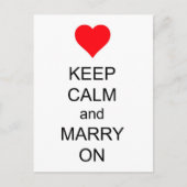 Kalm houden en trouwen op rood hart briefkaart (Voorkant)