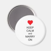 Kalm houden en trouwen op rood hart magneet (Voorkant / Achterkant)