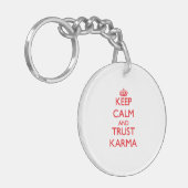 Kalm houden en TRUST Karma Sleutelhanger (Voorkant Links)