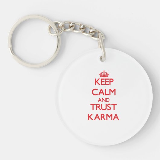 Kalm houden en TRUST Karma Sleutelhanger (Voorkant)