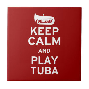 Kalm houden en Tuba spelen Tegeltje