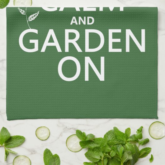 Kalm houden en tuin aan - Alle kleuren Theedoek (Gevouwen)