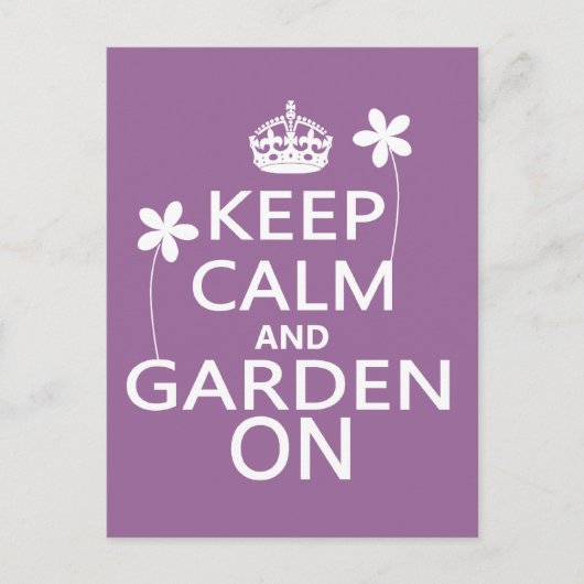 Kalm houden en tuinen aan briefkaart (Voorkant)