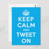 Kalm houden en tweet aan briefkaart (Voorkant / Achterkant)