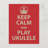 Kalm houden en Ukulele afspelen Briefkaart (Voorkant)
