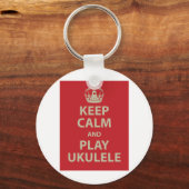 Kalm houden en Ukulele afspelen Sleutelhanger (Voorkant)