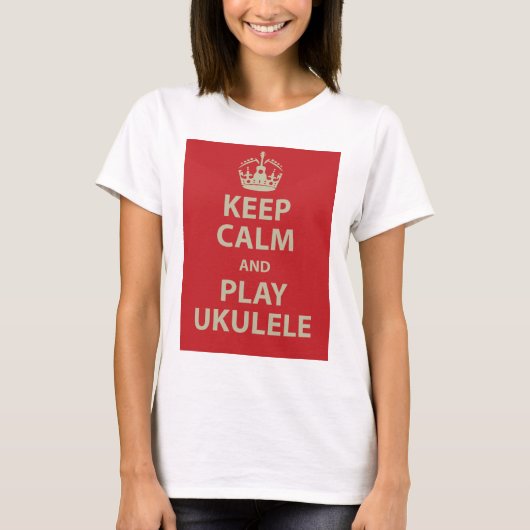 Kalm houden en Ukulele afspelen T-shirt (Voorkant)
