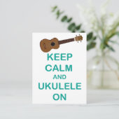 Kalm houden en ukulele op unieke Hawaii leuke afdr Briefkaart (Staand voorkant)