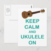 Kalm houden en ukulele op unieke Hawaii leuke afdr Briefkaart (Voorkant / Achterkant)