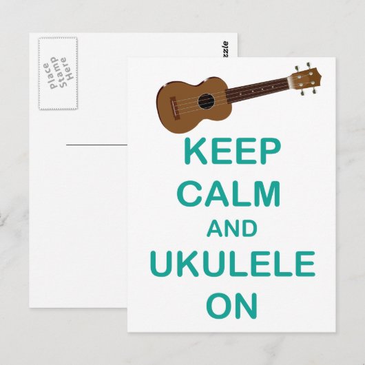Kalm houden en ukulele op unieke Hawaii leuke afdr Briefkaart (Voorkant / Achterkant)