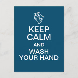 Kalm houden en uw hand wassen briefkaart