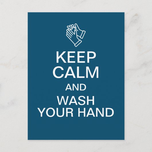 Kalm houden en uw hand wassen briefkaart (Voorkant)