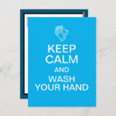 Kalm houden en uw hand wassen briefkaart (Voorkant / Achterkant)
